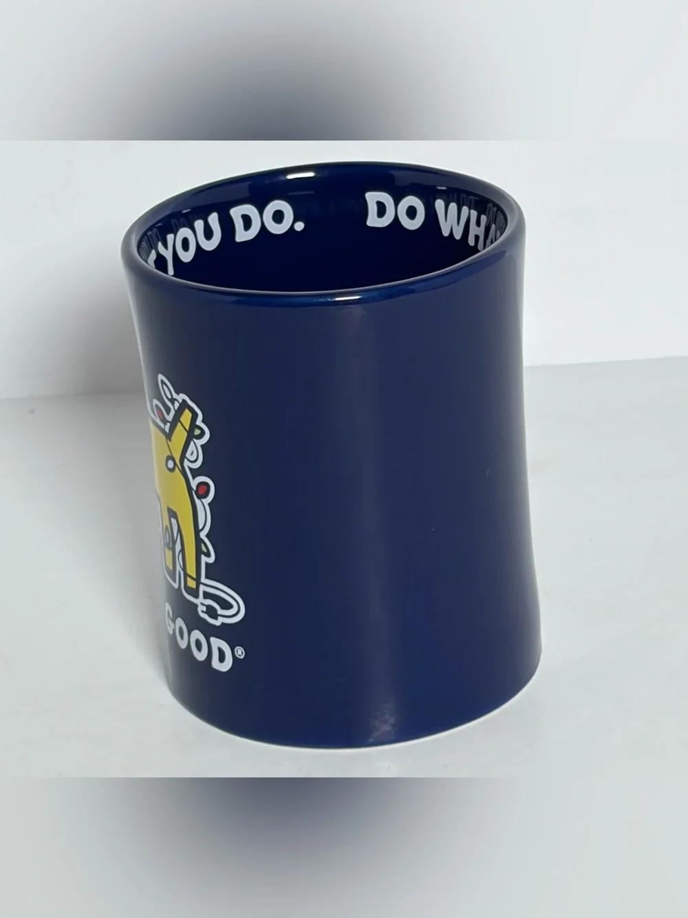 Life Is Good “Do What You Love” Dog Coffee Mug Navy Blue Ceramic 4.5”